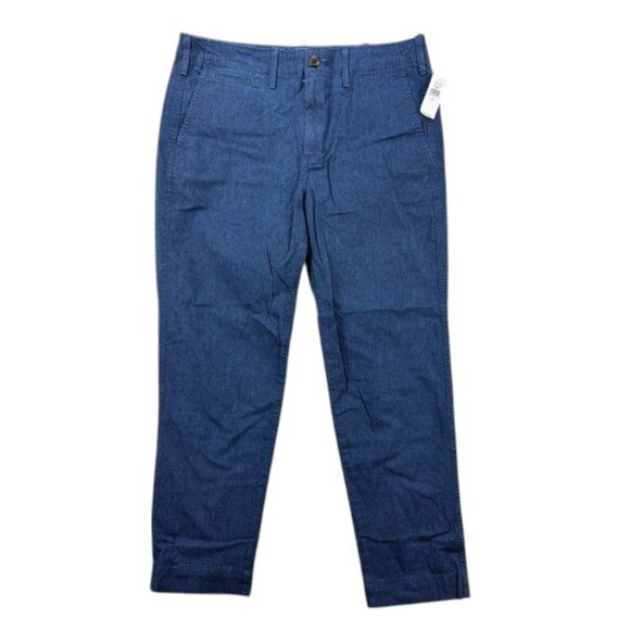 GAP Women’s 8 Blue Straight Pants Khaki Style Stretch Cotton Blend Work NWT - Picture 1 of 14